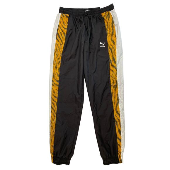 PUMA Wild Pack Elastic Waist Black Animal Woven Track Pants Medium Mens 579511 - Picture 1 of 8